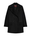 Max Mara Double-breasted Wool Short Coat In Black