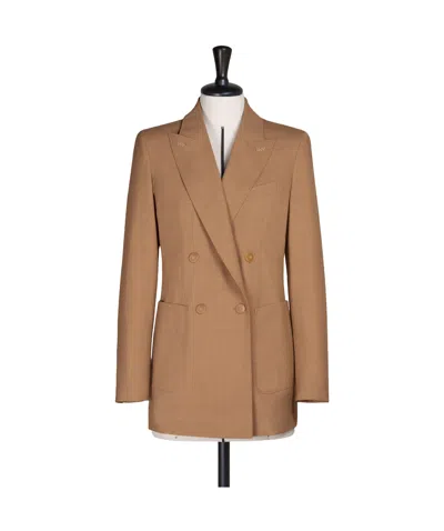 Max Mara Double-breasted Wool Suit Coat In Brown