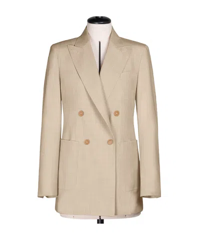 Max Mara Double-breasted Wool Suit Coat In Nude