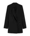 Max Mara Double-breasted Wool Suit Jacket In Black