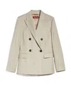 Max Mara Double-breasted Flannel Blazer In Nude