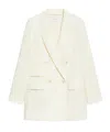 Max Mara Women Elegia Double-breasted Wool Blazer In White