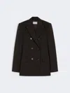 Max Mara Double-breasted Wool Tailored Blazer In Brown