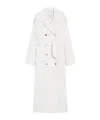 Max Mara Double-breasted Wool Trench Coat In White
