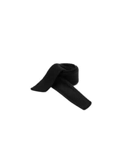 Max Mara Double Cashmere Belt In Black