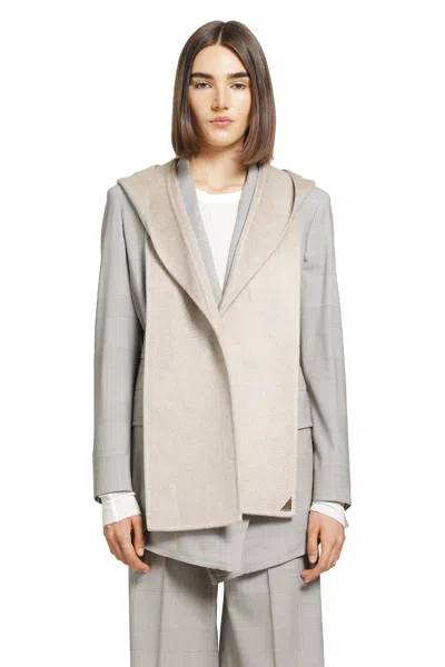 Max Mara Double Cashmere Broadcloth Stole In Gray