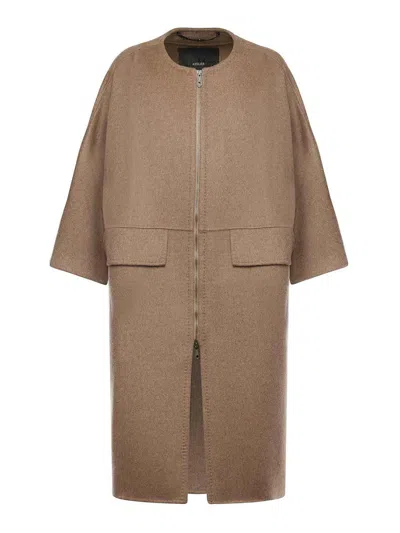 Max Mara Double Cashmere Cape Coat In Brown