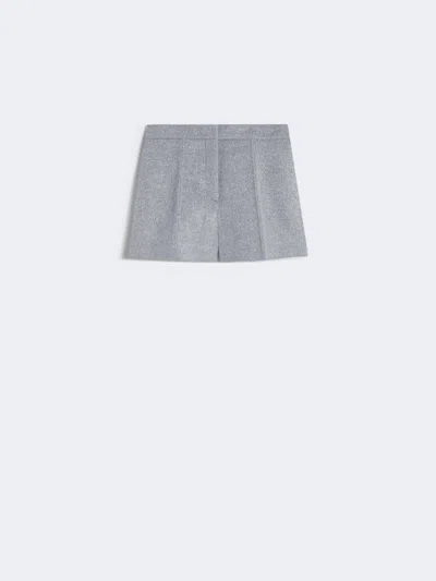 Max Mara Double Cloth Shorts In Gray