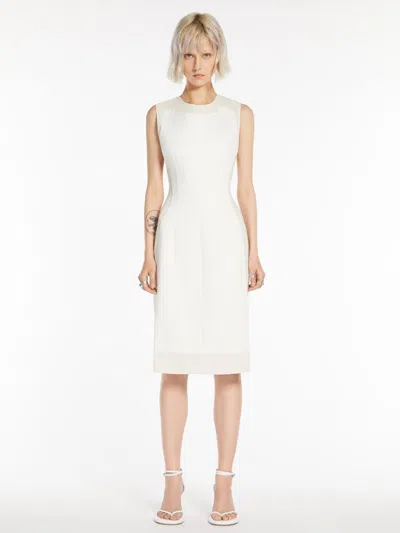 Max Mara Double-colour Sleeveless Dress In White