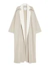 Max Mara Wool Blend Coat Lapel Contrasting In Nude & Neutrals