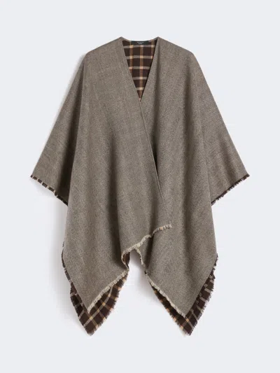 Max Mara Double-face Wool Cape In Gray