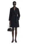 Max Mara Double Face Wool Coat In Black