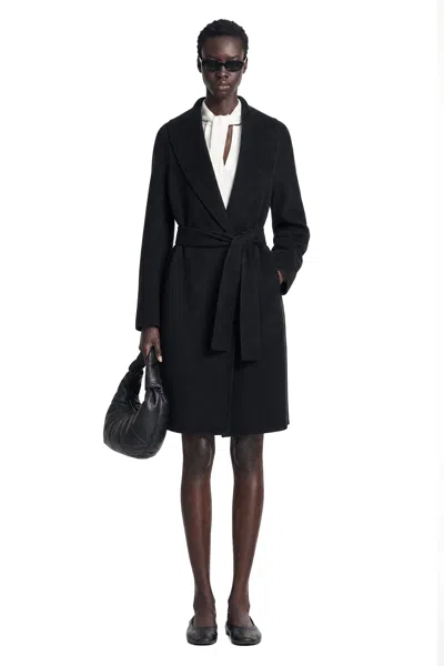 Max Mara Double Face Wool Coat In Black