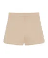 Max Mara Orbita High-rise Cotton-blend Shorts In Neutral