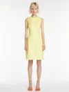 Max Mara Double-faced Cotton Dress In Bright Yellow