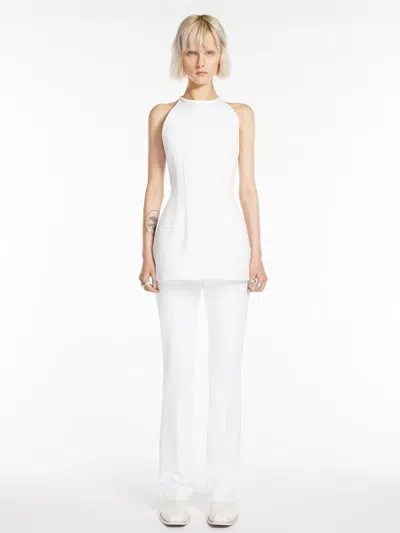Max Mara Double-faced Cotton Trousers In White