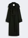 Max Mara Double-faced Pure Wool Trench Coat In Black