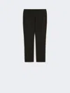 Max Mara Double-faced Viscose Canvas Trousers In Black