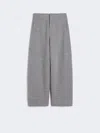 Max Mara Double-layer Wool And Cotton Blend Trousers In Gray