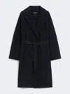 Max Mara Double-faced Wool-blend Robe Coat In Blue