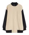 Max Mara Double-faced Wool Bomber Jacket In Neutral