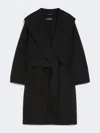 Max Mara Double-faced Wool Robe Coat In Black