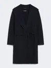 Max Mara Double-faced Wool Robe Coat In Blue