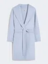 Max Mara Double-faced Wool Robe Coat In Blue