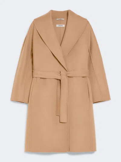 Max Mara Double-faced Wool Robe Coat In Brown