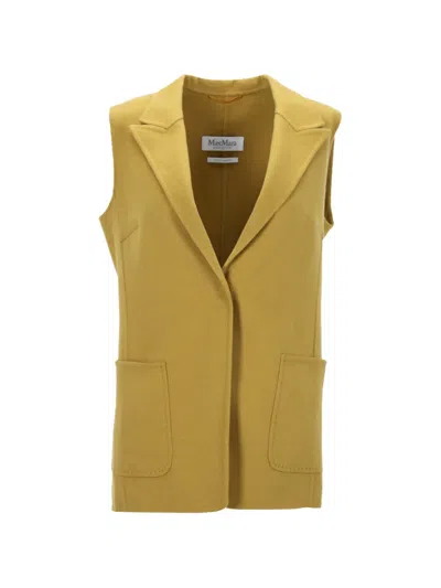 Pre-owned Max Mara Double-faced Wool Vest In Yellow