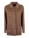 Max Mara Relaxed Fit Wool Jacket With Classic Button-up Front In Brown