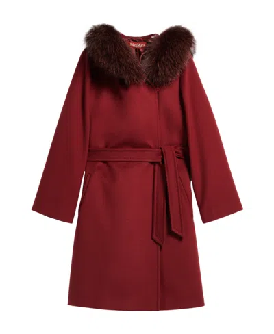 Max Mara Double-layer Pure Wool Overcoat In Red