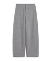 Max Mara Double-layer Wool And Cotton Blend Trousers In Gray