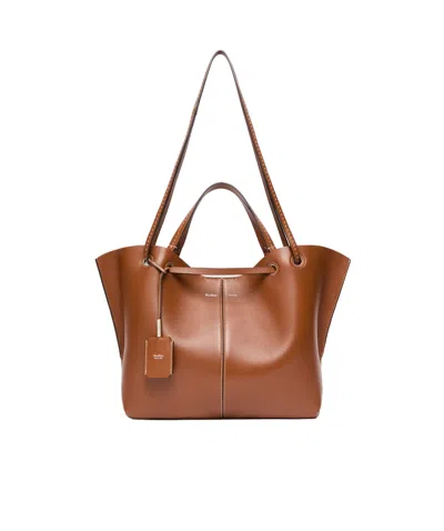 Max Mara Double Nappa Leather Shopper Bag In Brown