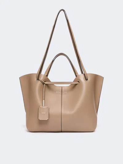 Max Mara Double Nappa Leather Shopper Bag In Red