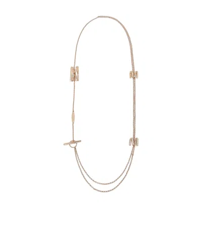 Max Mara Double Necklace In Gold