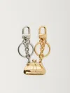 Max Mara Double Pasticcino Bag Keyring In Silver