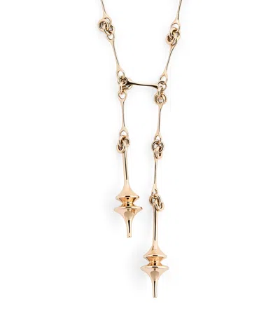 Max Mara Double Pendant Necklace In Gold