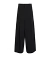 Max Mara Double-pleat Wide-leg Trousers In Black