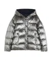 Max Mara Double-sided Down Jacket In Gray