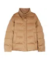 Max Mara Double-sided High-necked Cotton Suit In Brown