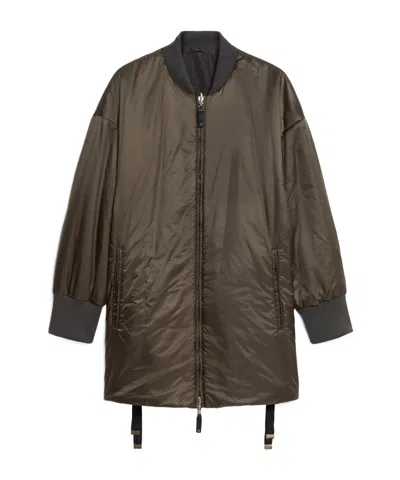 Max Mara Double-sided Pilot Jacket In Brown