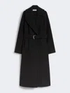 Max Mara Double-sided Pure Wool Coat In Black
