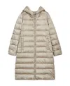 Max Mara Double-sided Waterproof Satin Down Jacket In Gray