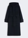 Max Mara Double-sided Wool Parka In Blue
