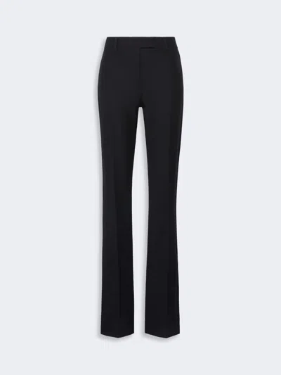 Max Mara Double Technical Wool Slim Flared Trousers In Black