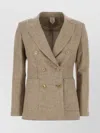 Max Mara Clay-coloured Double-breasted Jacket In Cotton In Brown