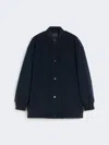 Max Mara Double Wool Bomber Jacket In Blue