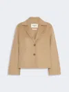 Max Mara Double Wool Cropped Jacket In Brown