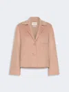 Max Mara Double Wool Cropped Jacket In Pink